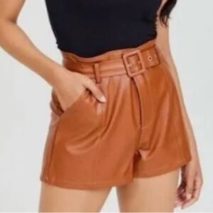 Altar'd State Brown Tan High Waisted Faux Leather Shorts
Small New with Tags